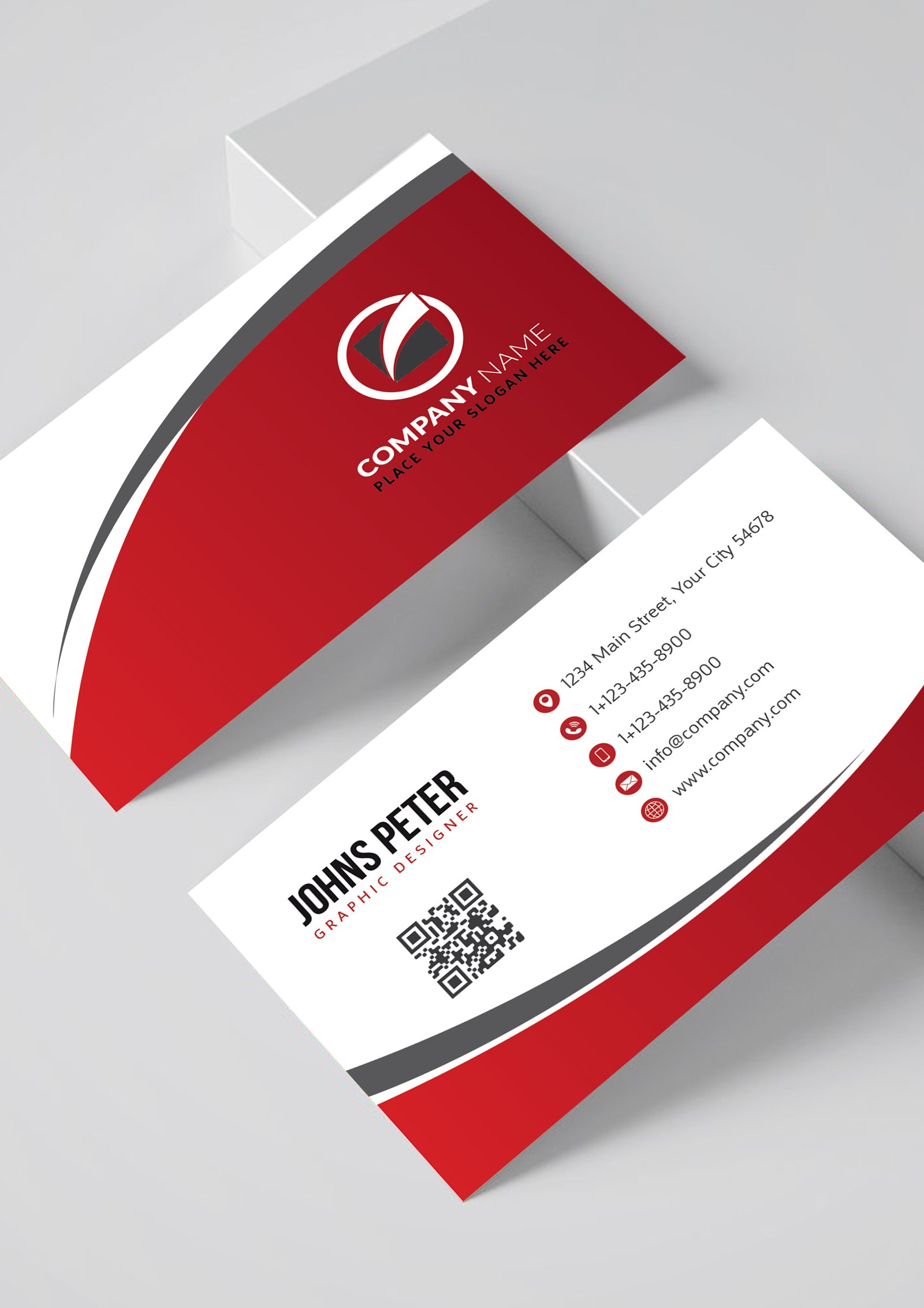 Clean Professional Business Card Template Red