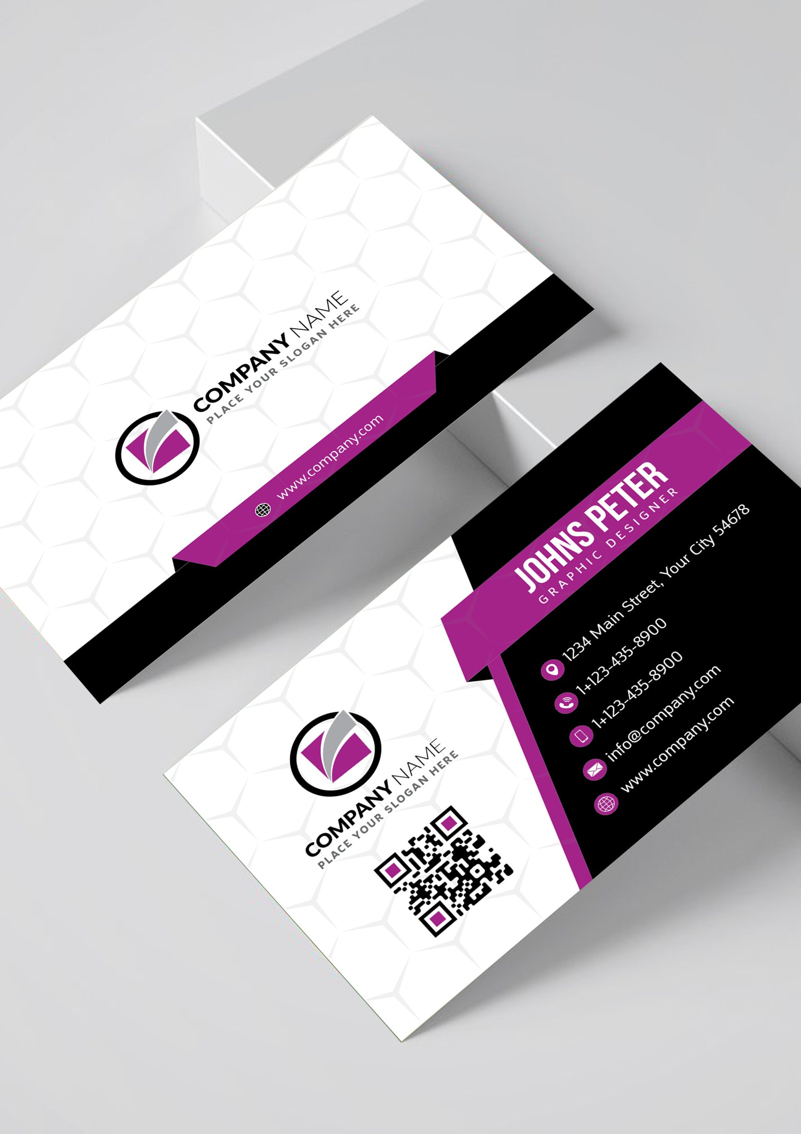 Cool Purple Corporate Business Card Template