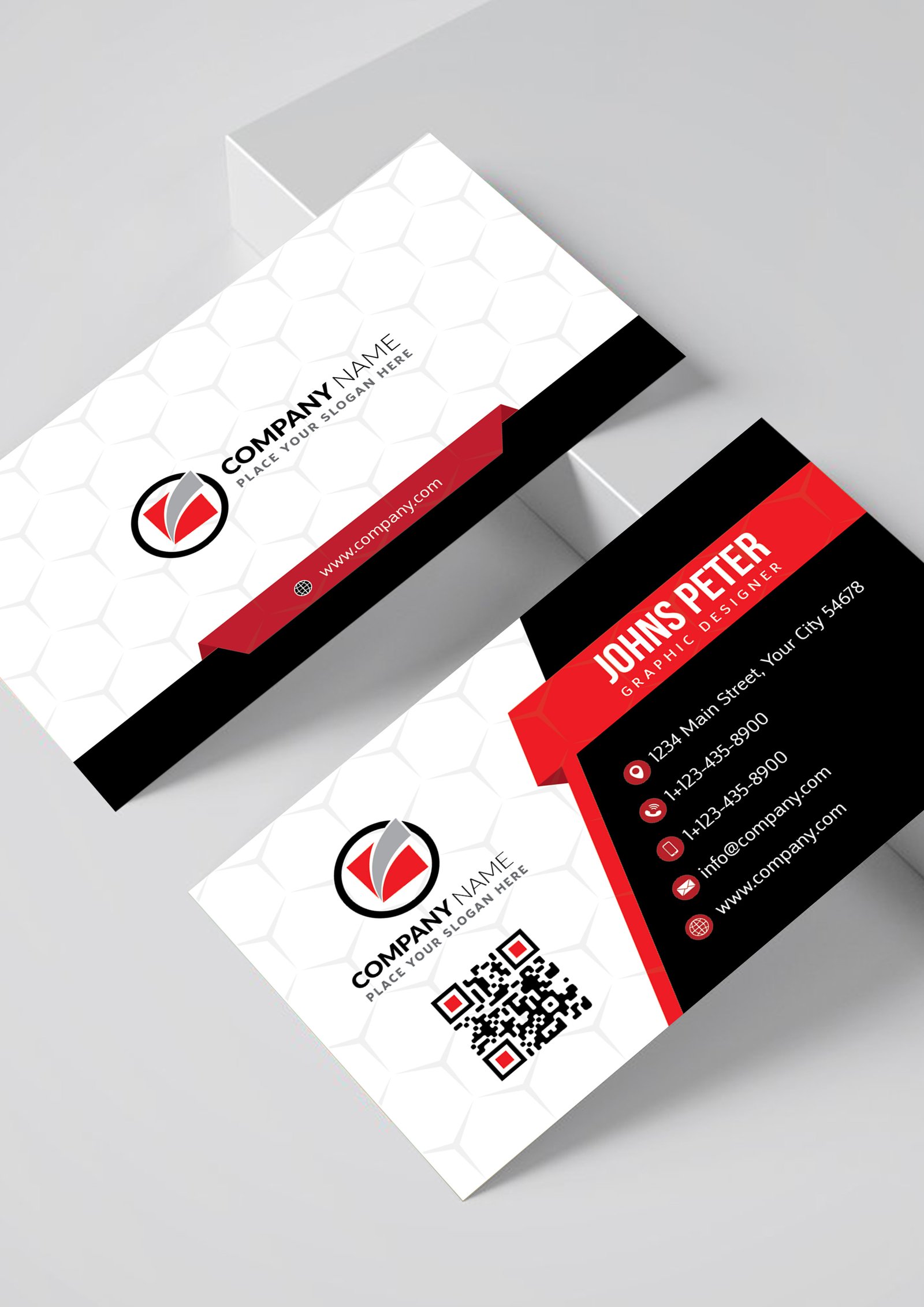 Cool Red Corporate Business Card Template