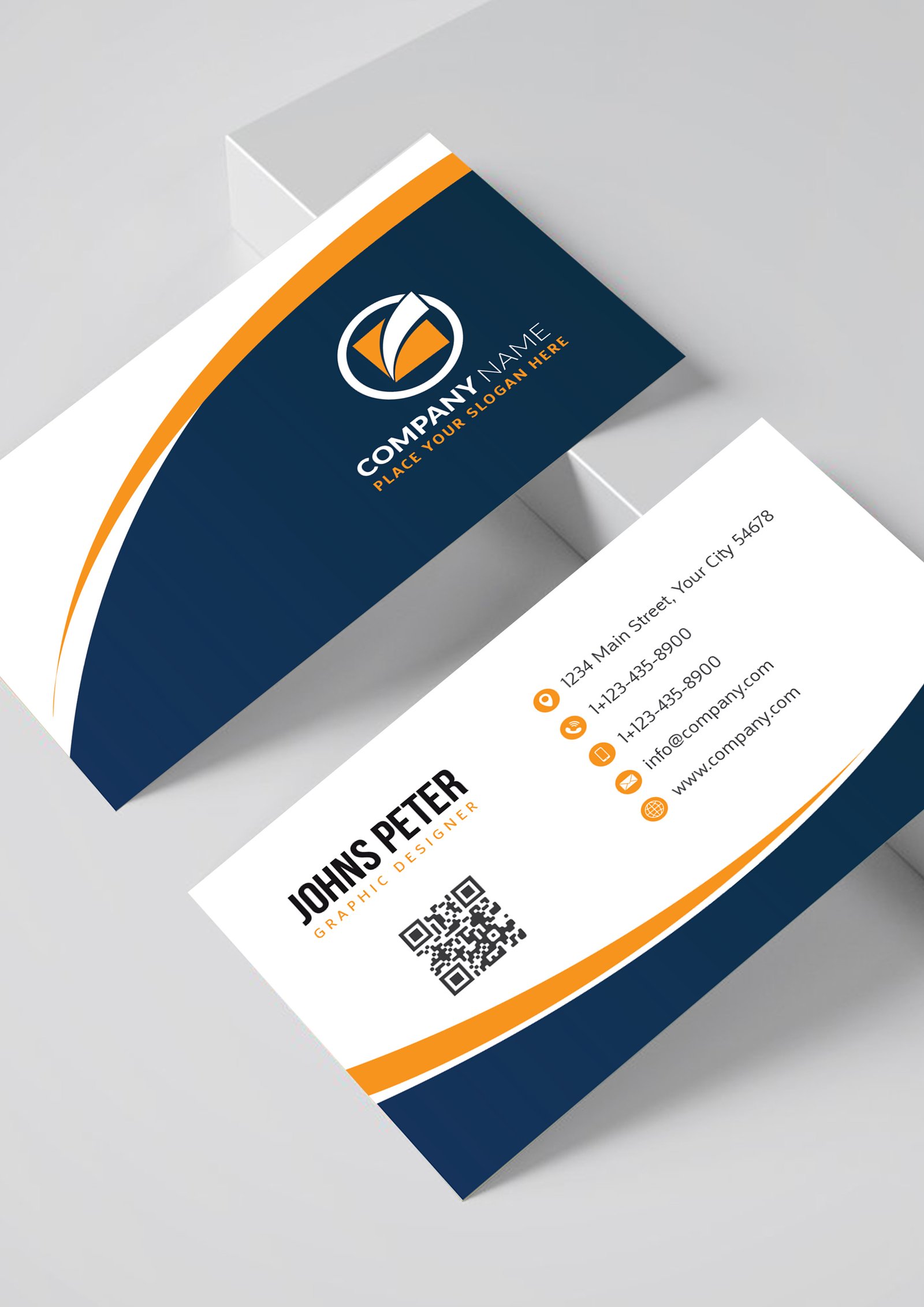 Clean Professional Business Card Template Blue