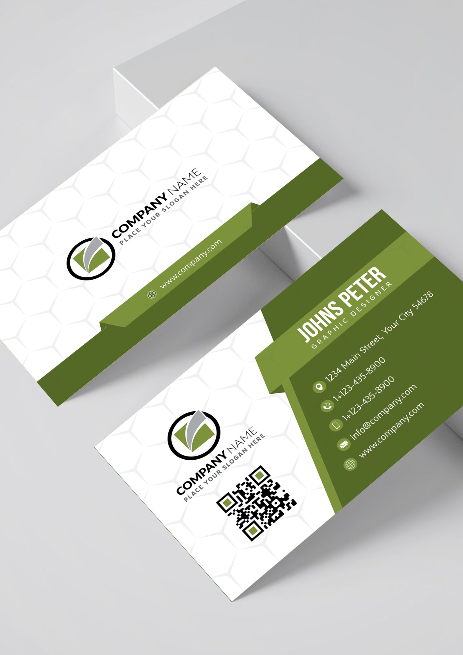 Cool Green Corporate Business Card Template