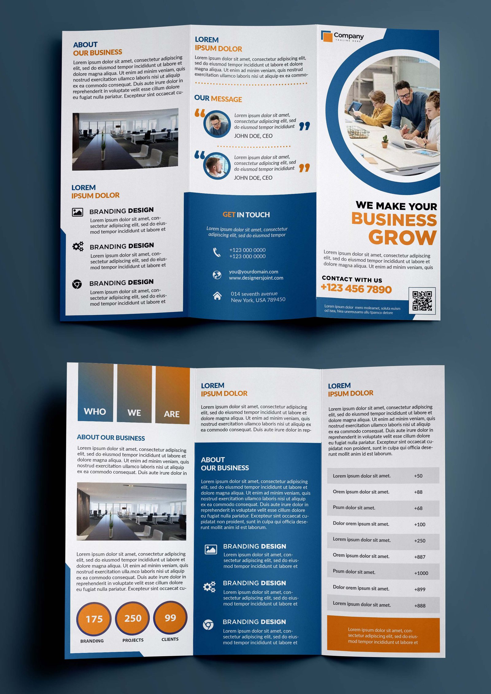 Corporate Tri-Fold Brochure Design PSD Template